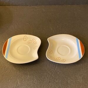 Coffee cup saucers set of two